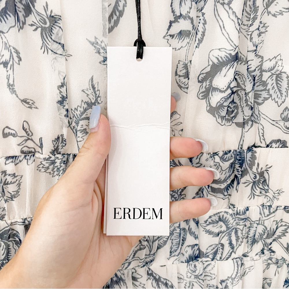 NEW Erdem Rick Toile De Jouy Silk Voile Gown Floral Dress - Picture 5 of 10